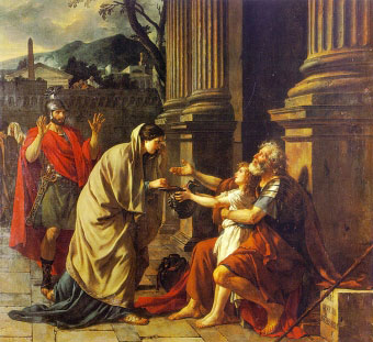 Belisario riconosciuto dipinto di Jacques Louis David