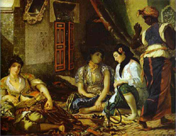 Donne di Algeri nei loro appartamenti dipinto di Eugene Delacroix