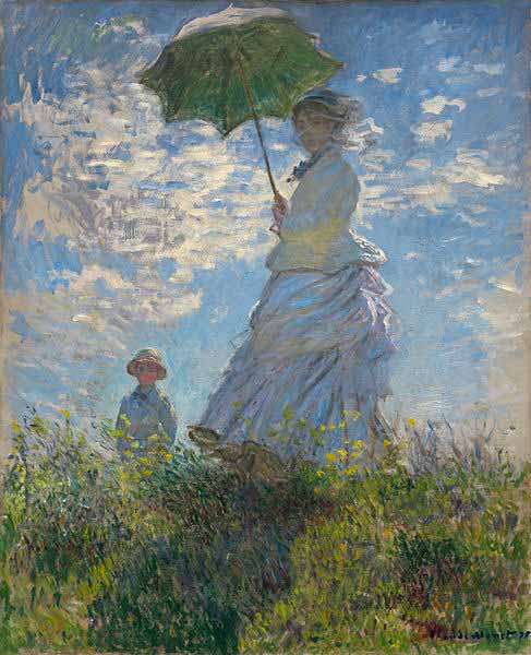 Donna con parasole e bambino