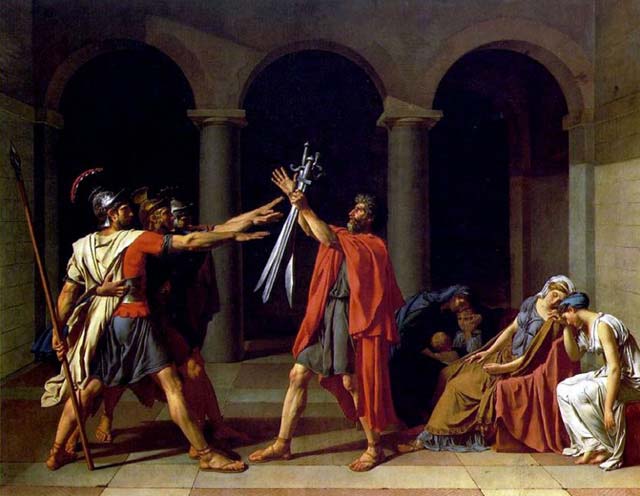 Il giuramento degli Orazi dipinto di Jacques Louis David