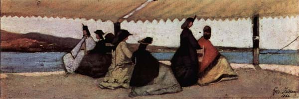 Rotonda dei bagni palmieri - dipinto di Giovanni Fattori