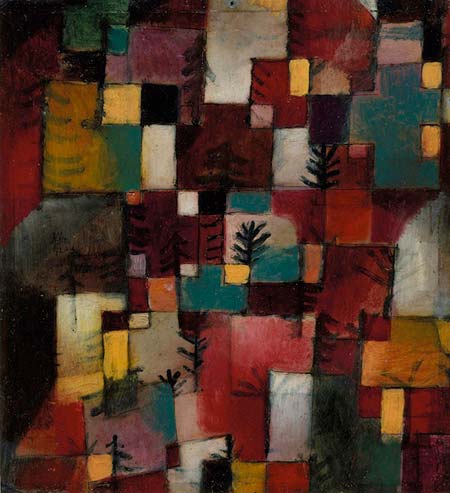 Ritmi-rosso-verde-giallo - dipinto di Paul Klee