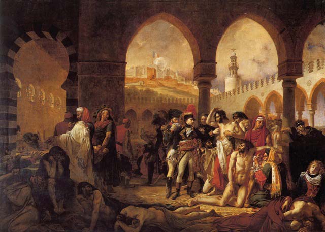 Napoleone che  visita gli appestati di Jaffa, dipinto di Gros
