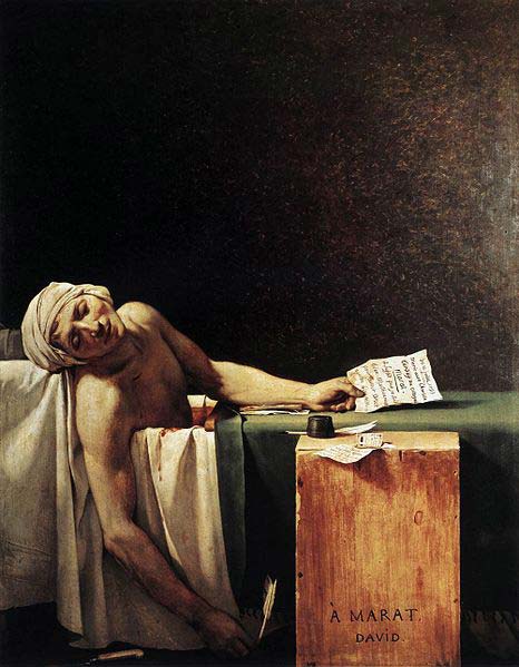 La morte di Marat dipinto di Jacques Louis David