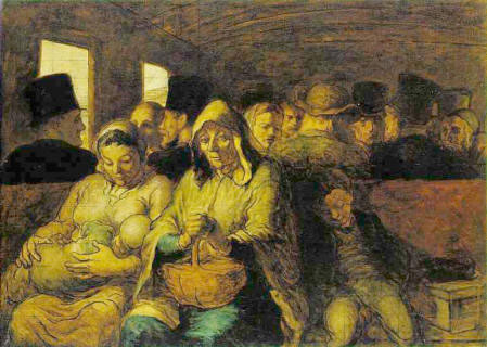 Vagone di terza classe dipinto di Honor&eacute; Daumier